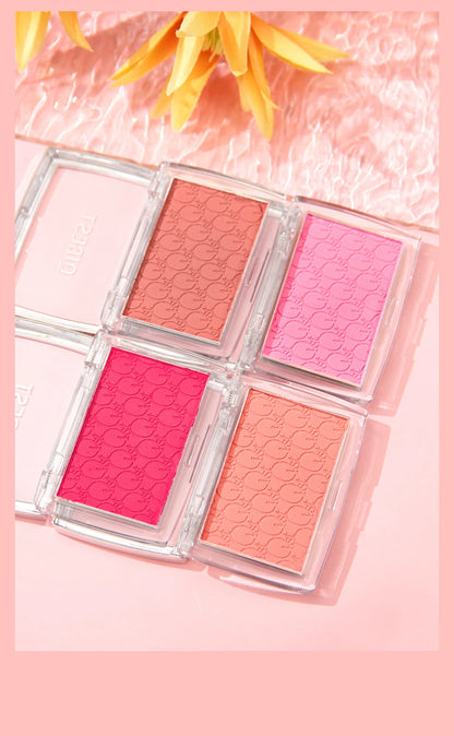 Embossed Powder Blush Peach Pink Coral Tint Makeup 3D Relief Blush Palette Brown Cheek Contour Rouge Cosmetics Face Brightens