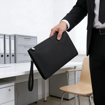 Mens Clutches Luxury High Quality Leather Envelope Clutch Bag Business Simple Large Capacity Card Holder Daily Office Casual