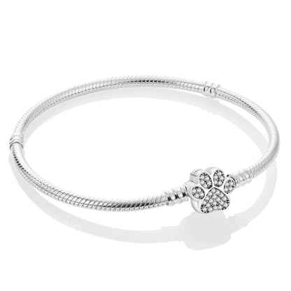 925 Sterling Silver Travel Plane Snake Basic Chain Cat and Moon Bracelet fit Original Charm Beads DIY Women Design Jewelry Party