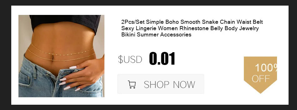 Ingemark Sexy Flat Snake Chain Waist Belly Belt for Women Summer Beach Bikinis Simple Body Chain Festival Jewelry Accessories