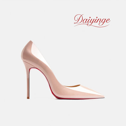 High Heels For Woman 2026 Trend New Leather Luxury Red Shiny Bottom Pointed Toe Stiletto Pumps 12cm Sexy Comfortable Party Shoes