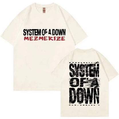 Rock Band System of A Down Cotton T Shirts Men Women Vintage Alternative Metal Music T-shirts Women's Fashion Oversized Tshirts