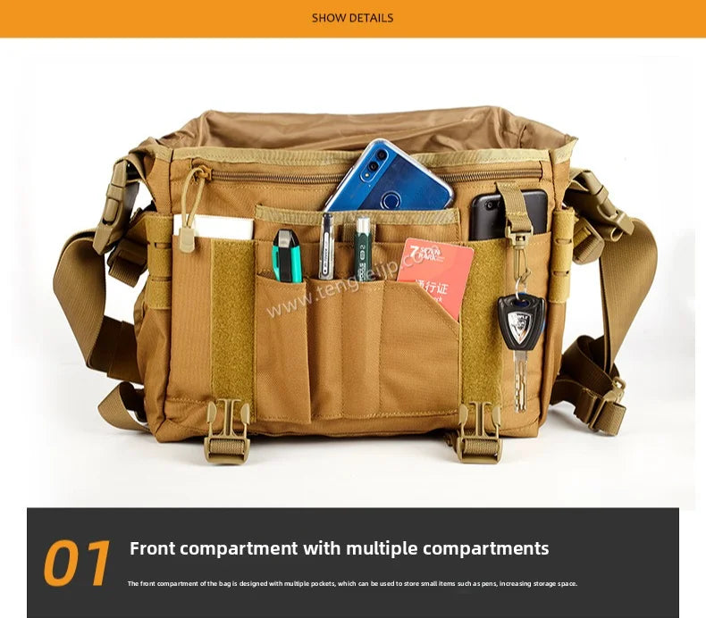 Men Postman Messenger Bag Large Capacity Laptop Crossbody Bag Casual Shoulder Commuter Work Satchel