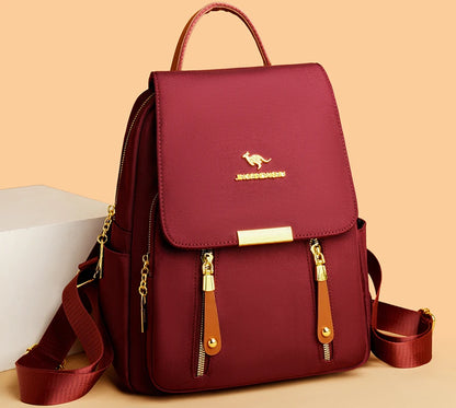 Hot Selling Solid Color Zipper Oxford Fashion Women's Backpack 2024 New Versatile Commuting Large Capacity Soft Female Back Pack
