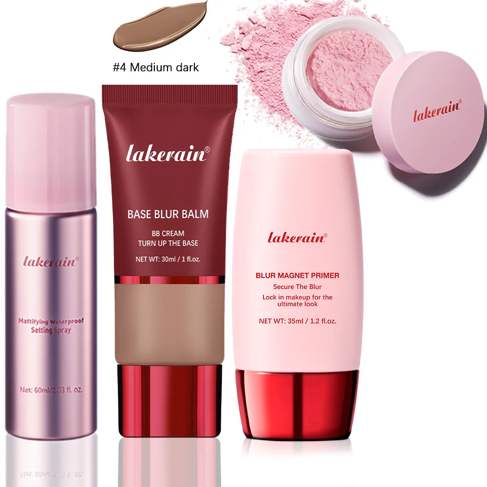 Ultimate Blurring Setting Powder Travel Size Set  Waterproof Setting Spray Blur Magnet Primer BASE BLUR BALM  Oil Control Kit
