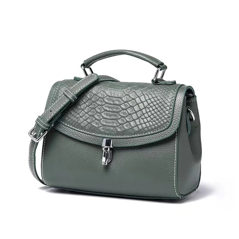 Women's Mini Bag Genuine Leather Lady Handbag Female Crocodile Pattern Crossbody Shoulder Bag Fashion Trend Small Flap Messenger