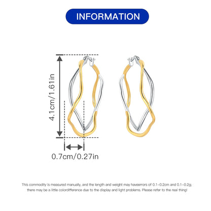 925 Sterling Silver Exquisite Multi-layer Ear Ring Jewelry Versatile Hoop Earrings For Women Jewelry Fine Birthday Party Gift