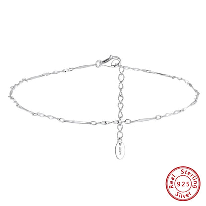 ORSA JEWELS 925 Sterling Silver Mariner Chain Anklets Fashion Women Summer 14K Gold Foot Bracelet Ankle Straps Jewelry SA24