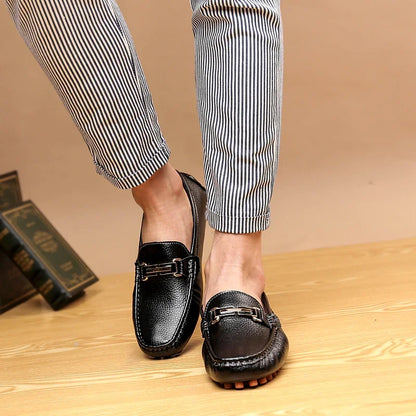 YRZL Shoes Men Handmade PU Leather Loafer Casual Driving Flats Slip-on Shoes Luxury Comfy Moccasins White Loafers Shoes for Men