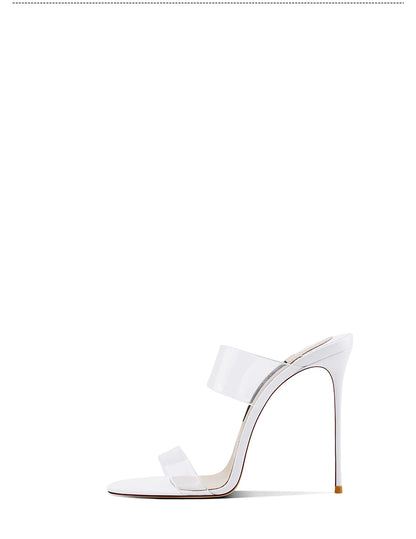 Pink Summer New Fashionable Open toed Sandals High Heels Women's Fine Heels Sharp Pointed Design Sensation Cool Slippers