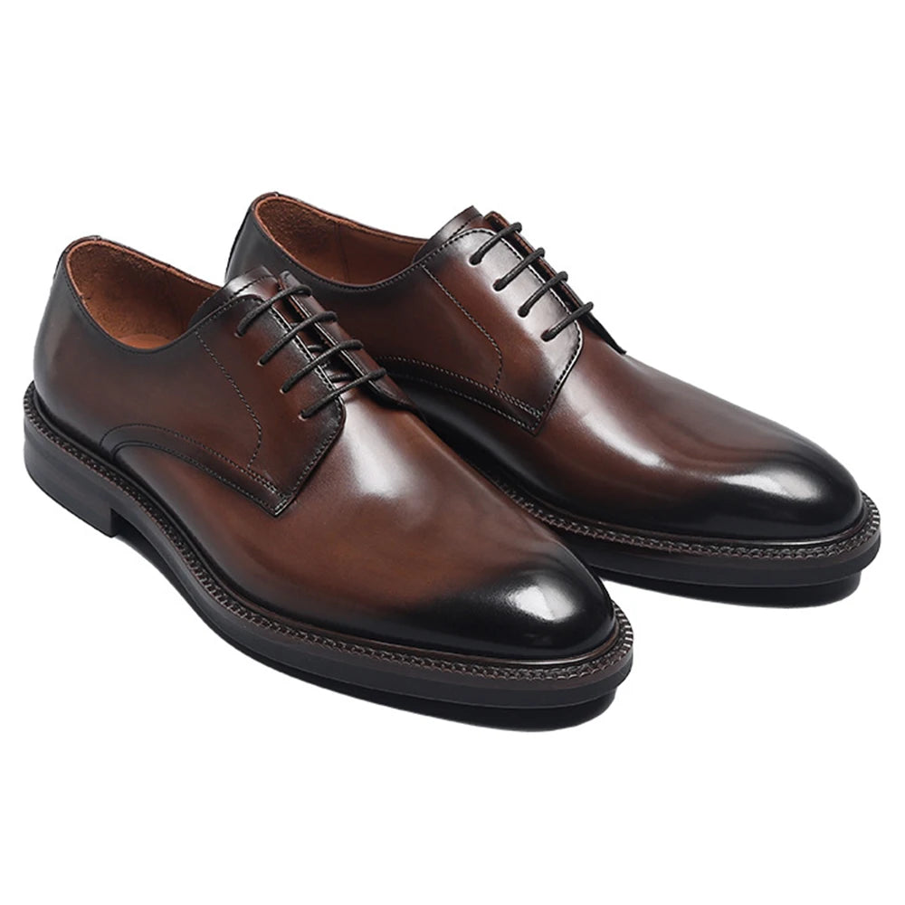 High Quality Men's Oxford Shoes Genuine Leather Office Derby Dress Shoes for Business Casual Wear