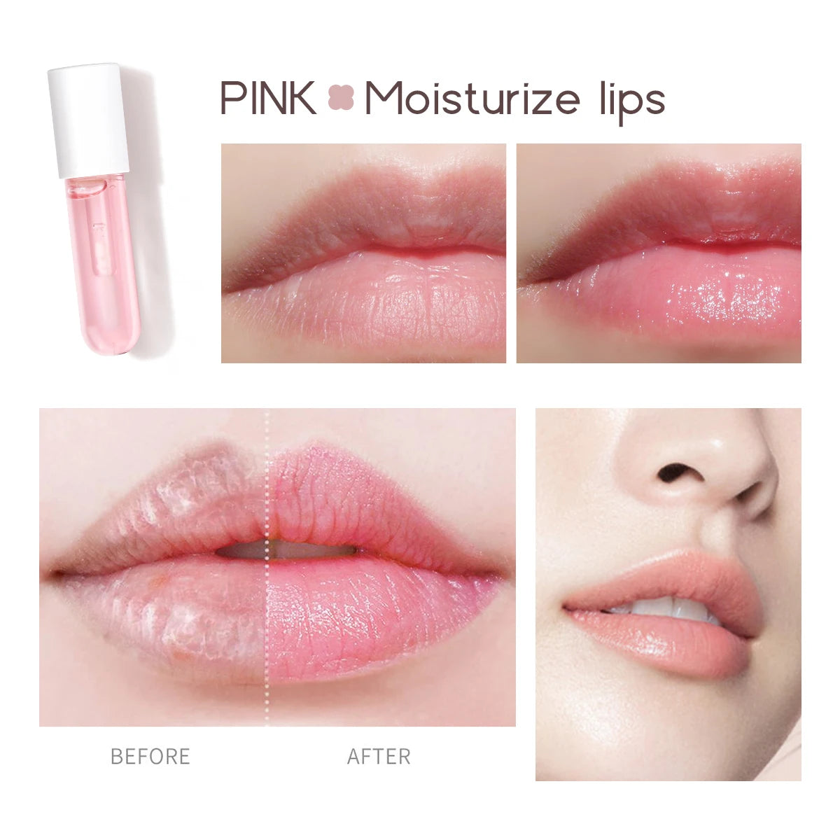 DEROL Day Night Moisturizing Lip Plumping Lipstick Primer Hydrating Watery Glossy Lip Gloss Mirror Jelly Longlasting Lip Stain