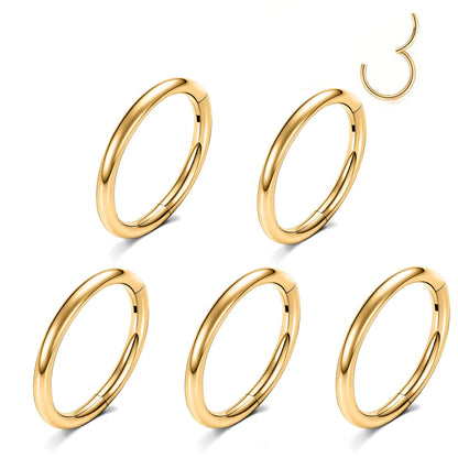 Hinged Nose Ring Hoop Septum Hoop  Ring Tragus Rook Ring Piercing Jewelry Lip Labret Ring Clicker Cartilage Earrings Women Gift