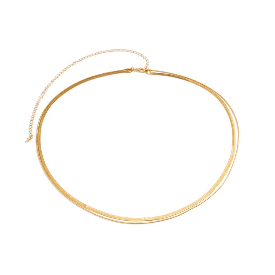 Ingemark Sexy Flat Snake Chain Waist Belly Belt for Women Summer Beach Bikinis Simple Body Chain Festival Jewelry Accessories