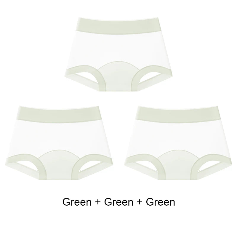 Summer Briefs Panties Women Micro Underwear Lady Ice Silk Woman Boxers Women's Shorts Transparent Linergie Sexy Panties Set Pack