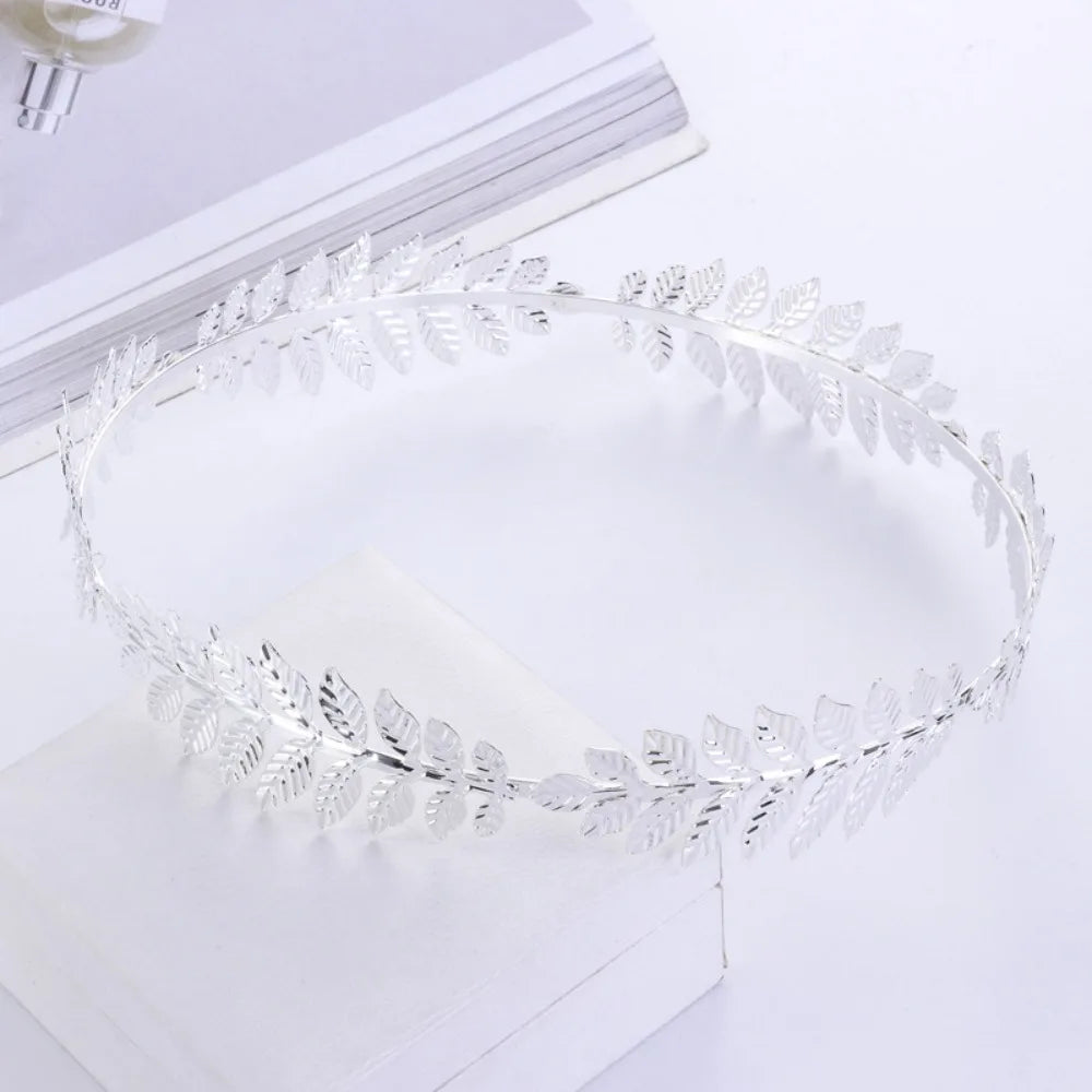 Golden Greek Goddess Crown Laurel Wreath Gold Leaf Headband for Men Circlet Toga Costume Accessories Wedding Party Supplies