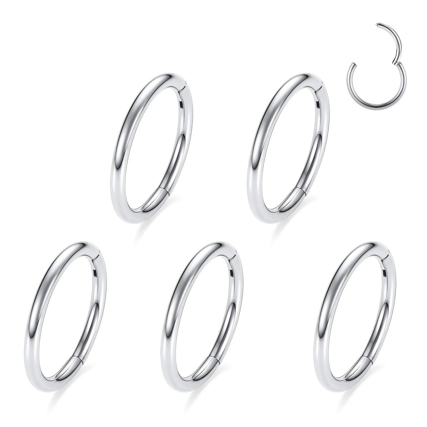 Hinged Nose Ring Hoop Septum Hoop  Ring Tragus Rook Ring Piercing Jewelry Lip Labret Ring Clicker Cartilage Earrings Women Gift
