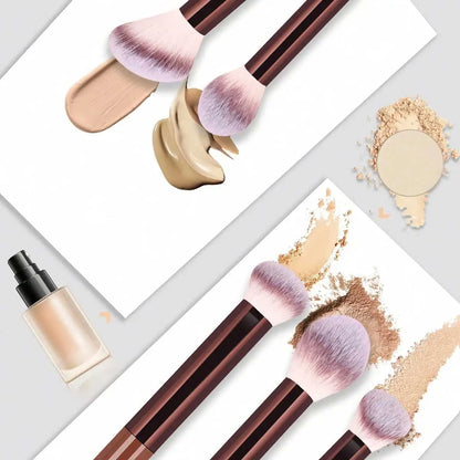 17pcs Professional Soft Long Aluminum Makeup Brush Set, Including Foundation Brush, Eyeshadow Brush, Eyebrow Brush, Blending