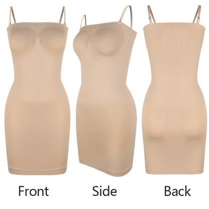 Seam-free Slips For Women Off Shoulder Under Dress Shapewear Dresses Tummy Control Skirt Body Shaping Smoother