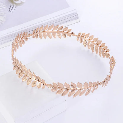 Golden Greek Goddess Crown Laurel Wreath Gold Leaf Headband for Men Circlet Toga Costume Accessories Wedding Party Supplies