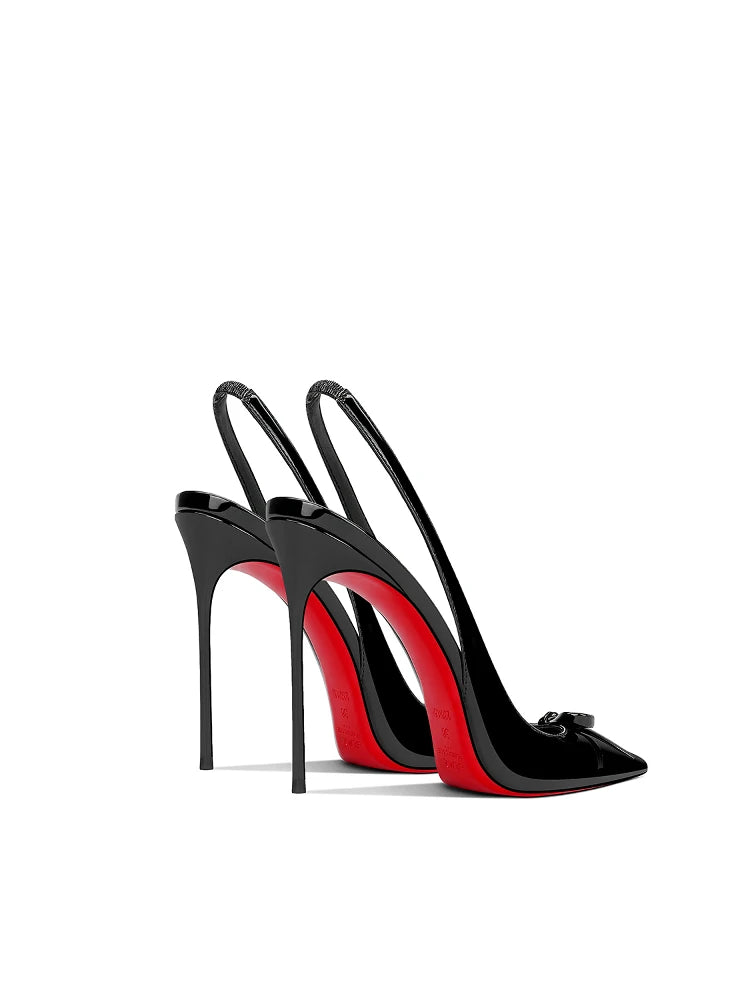 2025 Spring New Women's High Heels Black Patent Leather Pointed Stiletto Fashion Trend Women's Shoes