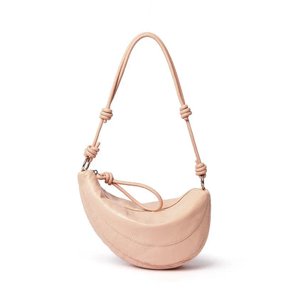 Fashionable Genuine Leather Saddle Bag, Top-grain Cowhide Dumpling Bag, High-end and Versatile Single-shoulder Crossbody Bag