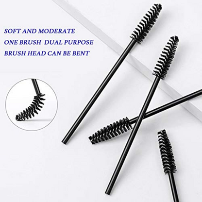 100/300Pcs Eyelash Mascara Brushes for Eye Lashes Extension Eyebrow and Makeup Lash Spoolies Wands