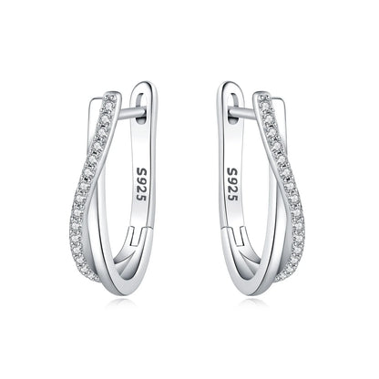 925 Sterling Silver Exquisite Multi-layer Ear Ring Jewelry Versatile Hoop Earrings For Women Jewelry Fine Birthday Party Gift