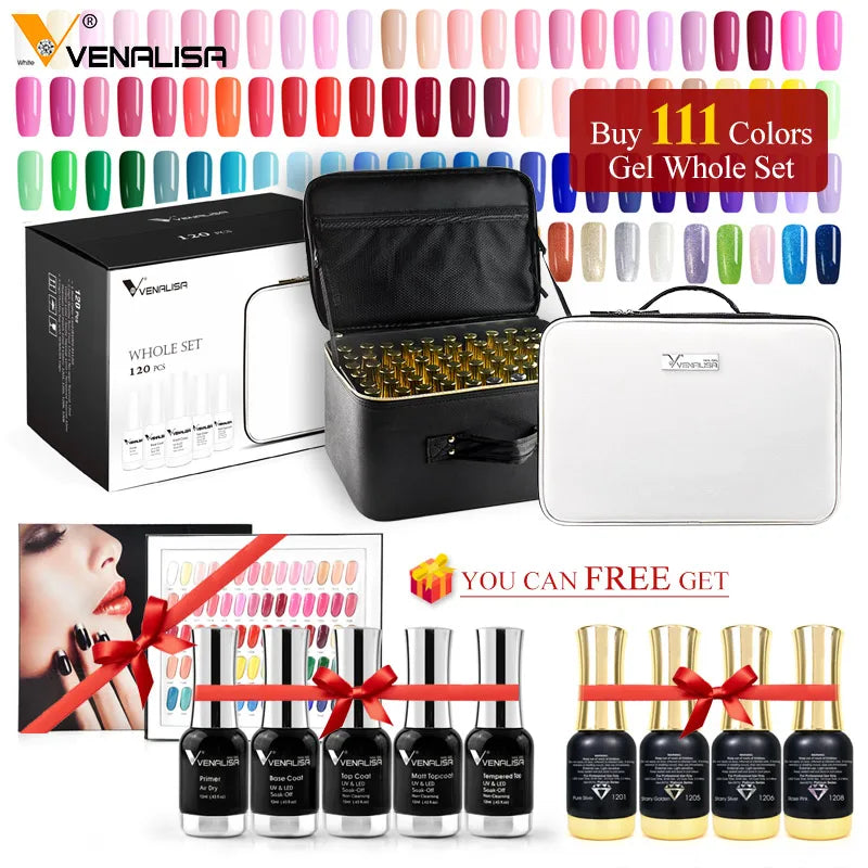 120pcs*12ml Venalisa Gel Polish Set Vernish Color Gel Polish TPO FREE Color For Nail Art Design Whole Set Nail Gel Enamel Kit