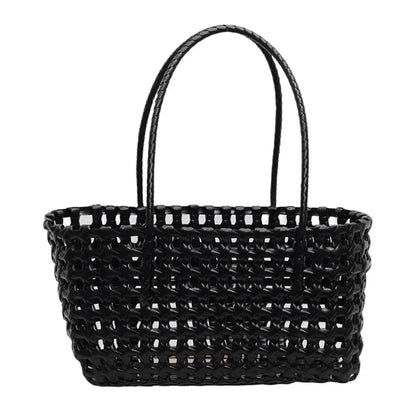 Plastic Hollow Weave Bag Countryside Style Large Capacity Beach Tote Bag Bohemian Style Bucket Bag Woman PVC Handbag Girls