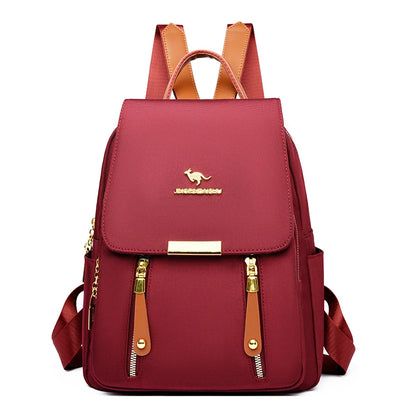Hot Selling Solid Color Zipper Oxford Fashion Women's Backpack 2024 New Versatile Commuting Large Capacity Soft Female Back Pack