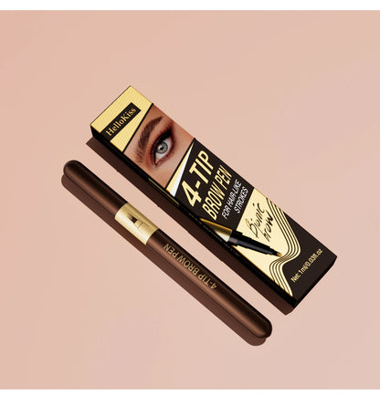 Four-pronged eyebrow pencil, four-end, long-lasting, non-smudged, water-resistant, anti-smudged eyebrow pencil