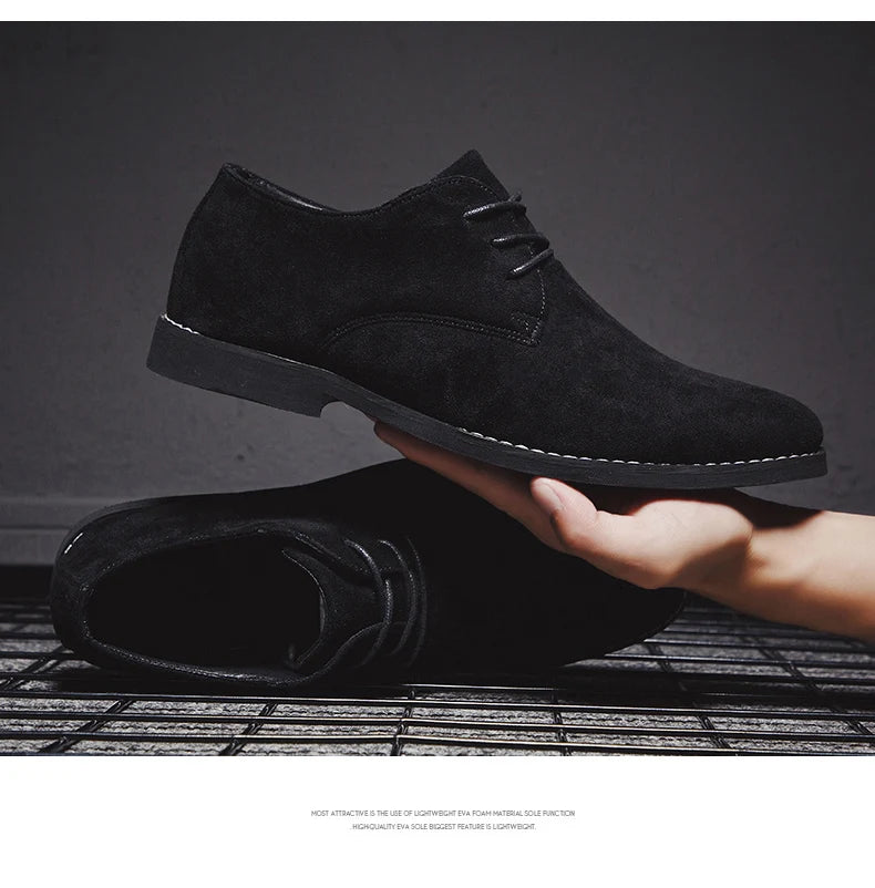 Men's Matte Leather Black/brown Casual Business Office Oxfords Formal Suede Leather Shoes for Men New Arrivals Male Derby Style