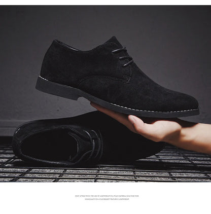 Men's Matte Leather Black/brown Casual Business Office Oxfords Formal Suede Leather Shoes for Men New Arrivals Male Derby Style