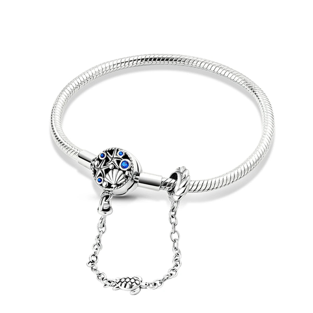 925 Sterling Silver Travel Plane Snake Basic Chain Cat and Moon Bracelet fit Original Charm Beads DIY Women Design Jewelry Party