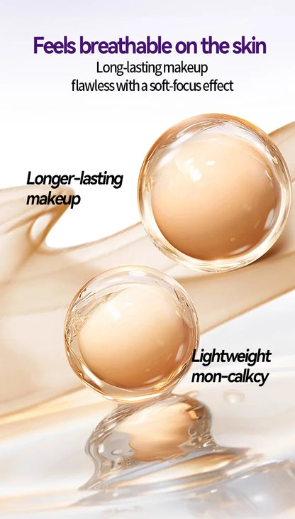 Korean Air Cushion Concealer Foundation, SPF Makeup Base with Soft-Focus Filter, Lightweight Non-Cakey, Long-Lasting Matte Cover