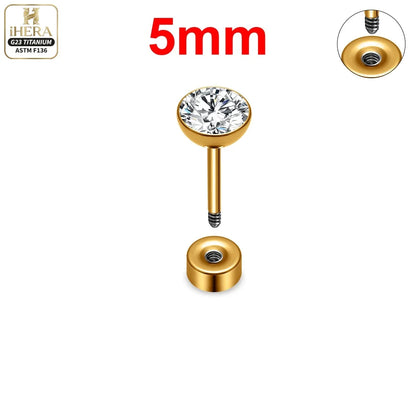 ASTM F136 Titanium Piercing Round Bowl Shaped Screw Labret Earring Set Lip Ring Cartilage Tragus Conch Jewelry Helix Nose Studs