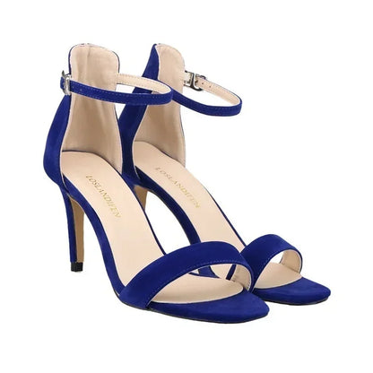 2026 New Women Sexy Pumps Sandals Summer 9cm Thin Heel Open Toe Ankle Strap High Heels Ladies Stilettos Party Red Wedding Shoes