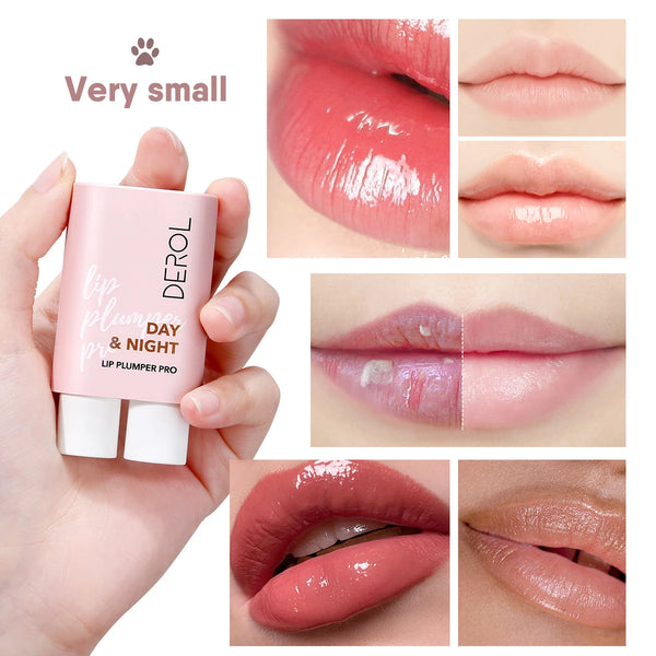 DEROL Day Night Moisturizing Lip Plumping Lipstick Primer Hydrating Watery Glossy Lip Gloss Mirror Jelly Longlasting Lip Stain