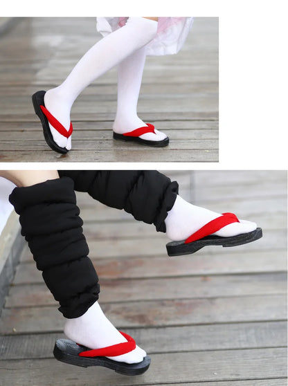 Japanese Anime Women Cosplay Geta Slippers Halloween Costume Cos Shoes Indoor Slippers Wood Clogs Summer Flip Flops Slides