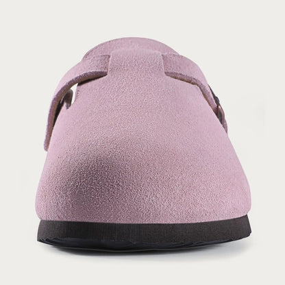 Goosecret Genuine Cow Suede Clogs for Women Men Clogs Soft Cork Footbed Mules Leisure House Shoes with Arch Support Beach Slides