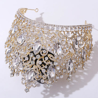 KMVEXO Luxury Big Forest Crystal Rhinestone Crown Wedding Tiara Bridal Hair Accessories Crown Party Wedding Headwear Gift