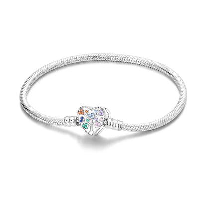 925 Sterling Silver Travel Plane Snake Basic Chain Cat and Moon Bracelet fit Original Charm Beads DIY Women Design Jewelry Party