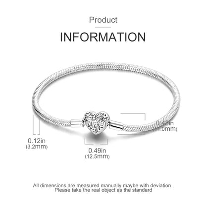 925 Sterling Silver Travel Plane Snake Basic Chain Cat and Moon Bracelet fit Original Charm Beads DIY Women Design Jewelry Party
