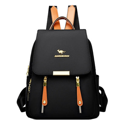 Hot Selling Solid Color Zipper Oxford Fashion Women's Backpack 2024 New Versatile Commuting Large Capacity Soft Female Back Pack