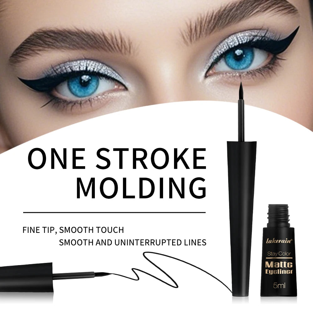Matte Liquid Eyeliner Matte Eyeliner Waterproof and Sweat-Proof Non-Smudge Liquid Eyeliner Smooth Liquid Eyeliner
