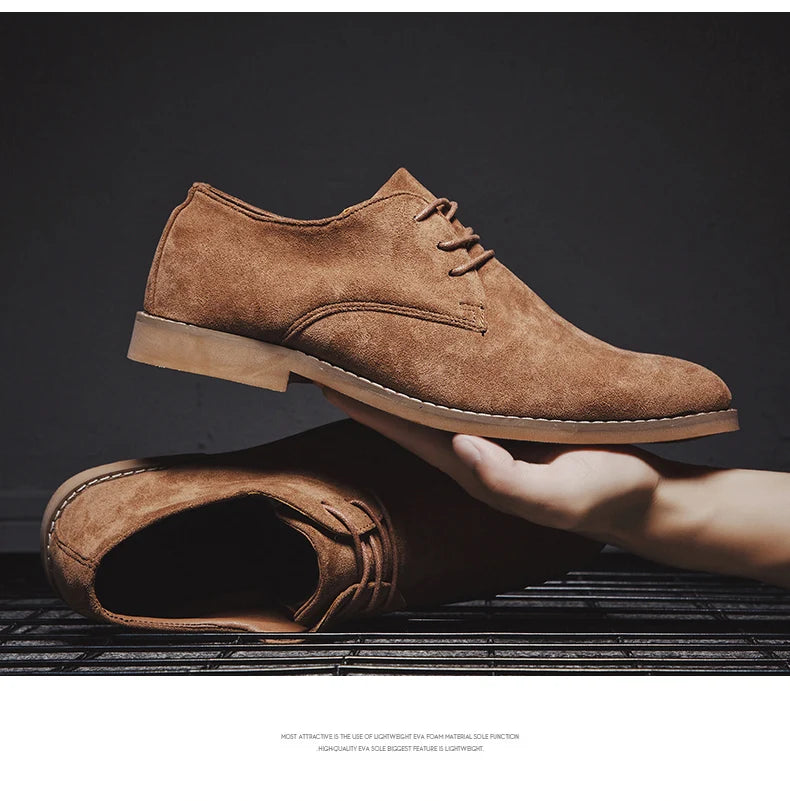 Men's Matte Leather Black/brown Casual Business Office Oxfords Formal Suede Leather Shoes for Men New Arrivals Male Derby Style