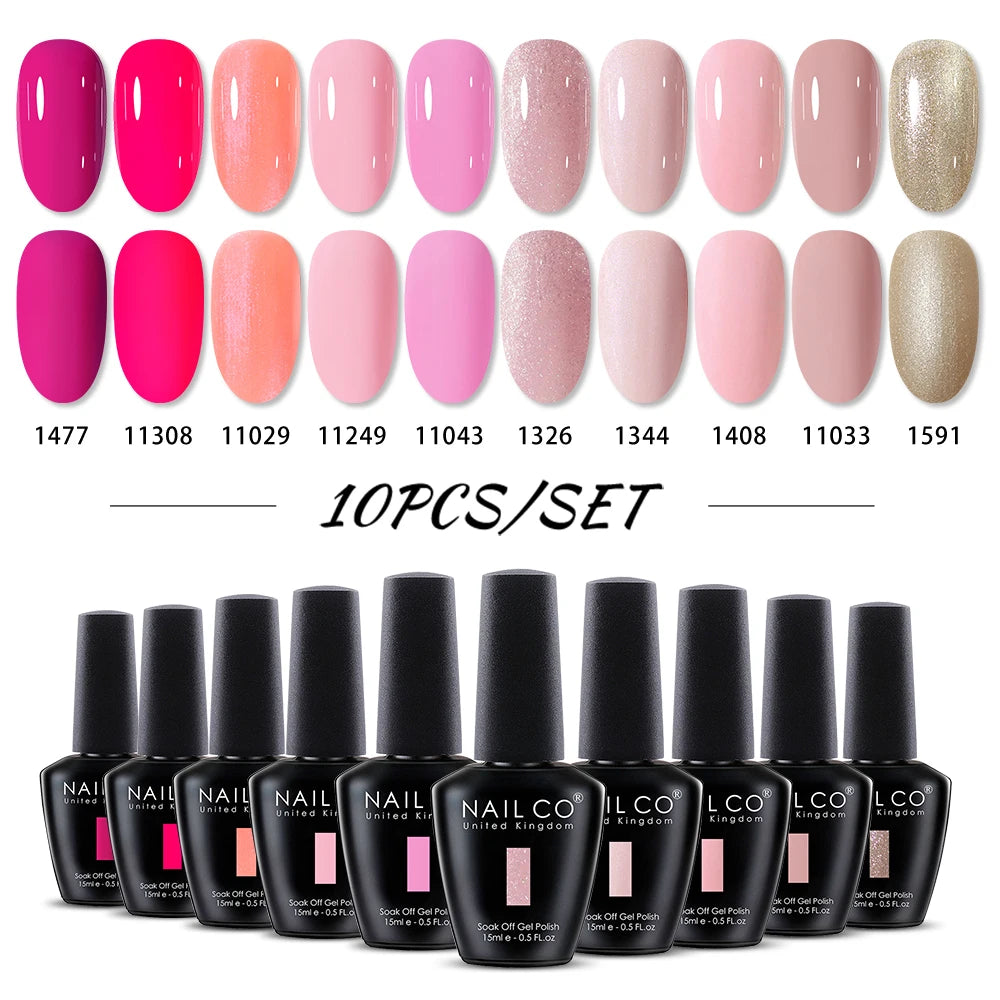 NAILCO 15ml 10/20/30pcs Nail Gel Polish 333 Colors Blue UV&LED Gel Varnish Nude Red Soak Off Semi Permanent UV Nail Gel Varnish
