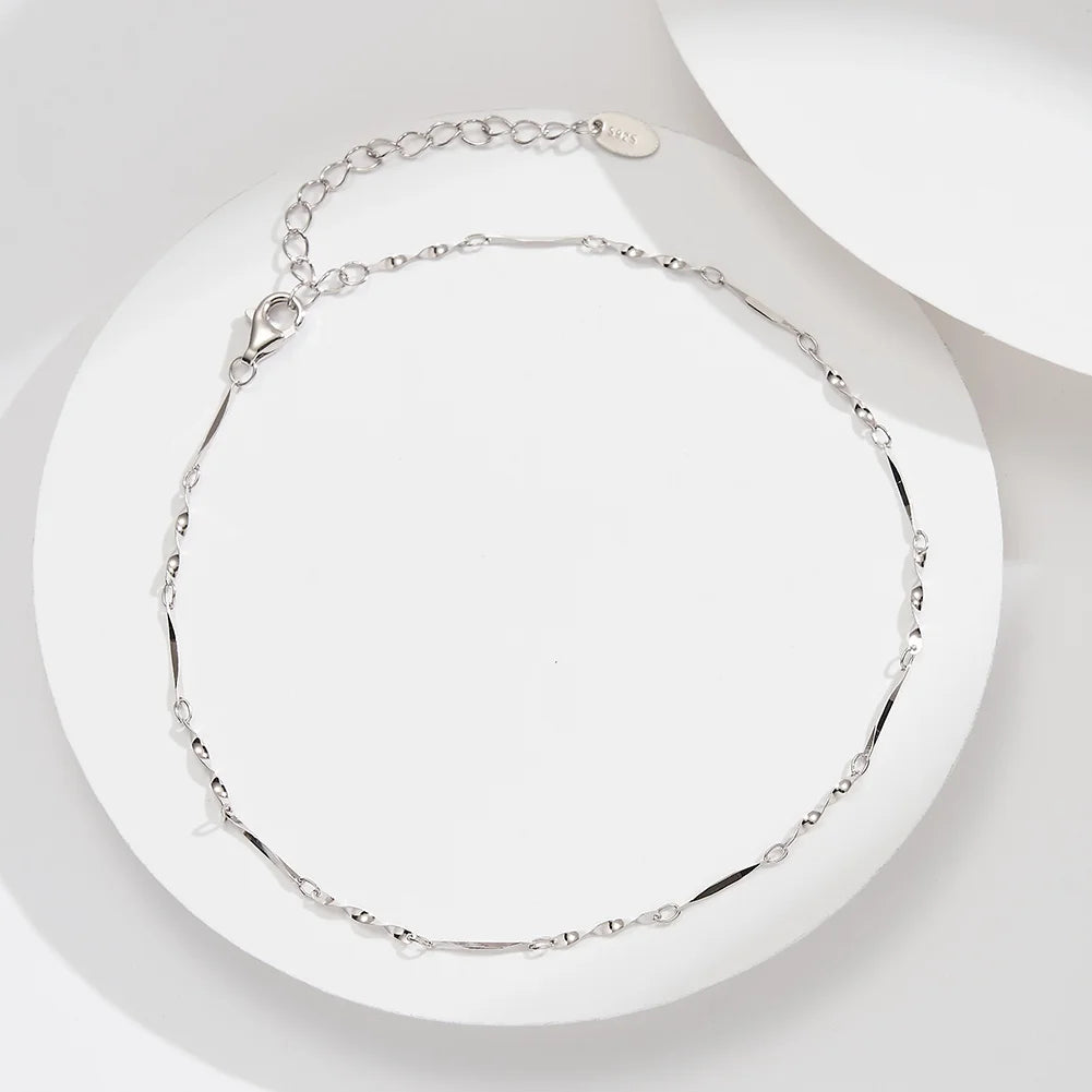 ORSA JEWELS 925 Sterling Silver Mariner Chain Anklets Fashion Women Summer 14K Gold Foot Bracelet Ankle Straps Jewelry SA24
