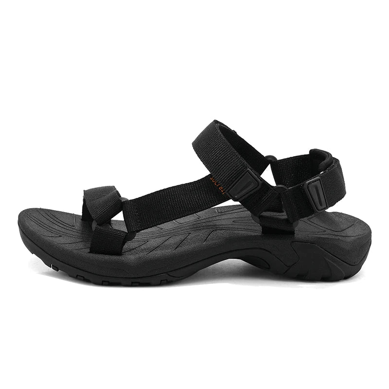 High Quality Summer Open Shoes Men Outdoor Adjustable Sandals Beach Gladiator Rome Breathable Green Pure Black Big Size 47 48